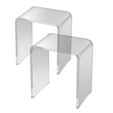 VEVOR Acrylic End Table, 2 pcs C-Shaped Lucite Side Tables, Clear Acrylic Side Table for Drink, Food, Snack used in Living Room, Bedroom, and Study - Extra Image