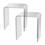 VEVOR Acrylic End Table, 2 pcs C-Shaped Lucite Side Tables, Clear Acrylic Side Table for Drink, Food, Snack used in Living Room, Bedroom, and Study - Extra Image