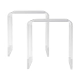 VEVOR Acrylic End Table, 2 pcs C-Shaped Lucite Side Tables, Clear Acrylic Side Table for Drink, Food, Snack used in Living Room, Bedroom, and Study - Extra Image