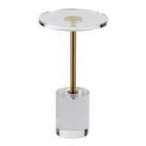 VEVOR Clear Acrylic End Table, Acrylic Side Table with a Solid Base, 11.9 x 11.9 inch Round Tabletop, 21.4 inch High, for Coffee, Drink, Food, Snack