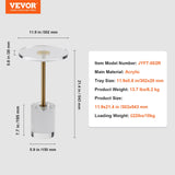 VEVOR Clear Acrylic End Table, Acrylic Side Table with a Solid Base, 11.9 x 11.9 inch Round Tabletop, 21.4 inch High, for Coffee, Drink, Food, Snack used in Living Room, Bedroom, and Study - Close-Up Angle