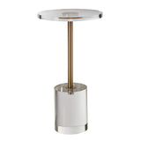 VEVOR Clear Acrylic End Table, Acrylic Side Table with a Solid Base, 11.9 x 11.9 inch Round Tabletop, 21.4 inch High, for Coffee, Drink, Food, Snack