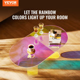 VEVOR Acrylic Coffee Table, Iridescent Acrylic End Table, 13.8 inch high Colorful Acrylic Side Table, for Coffee, Drink, Food, Snack used in Living Room, Courtyard, Terrace - Front View