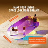 VEVOR Acrylic Coffee Table, Iridescent Acrylic End Table, 13.8 inch high Colorful Acrylic Side Table, for Coffee, Drink, Food, Snack used in Living Room, Courtyard, Terrace - Side View