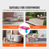 VEVOR Acrylic Coffee Table, Iridescent Acrylic End Table, 13.8 inch high Colorful Acrylic Side Table, for Coffee, Drink, Food, Snack used in Living Room, Courtyard, Terrace - Rear View