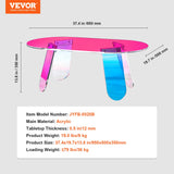 VEVOR Acrylic Coffee Table, Iridescent Acrylic End Table, 13.8 inch high Colorful Acrylic Side Table, for Coffee, Drink, Food, Snack used in Living