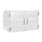 Pastry Display Case, 2-Tier Commercial Countertop Bakery Display Case, Acrylic Display Box with Rear Door Access & Removable Shelves, Keep Fresh for Donut Bagels Cake Cookie