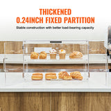 Pastry Display Case, 2-Tier Commercial Countertop Bakery Display Case, Acrylic Display Box with Rear Door Access & Removable Shelves, Keep Fresh for Donut Bagels Cake Cookie - Side View
