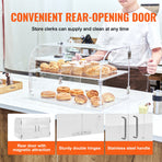 Pastry Display Case, 2-Tier Commercial Countertop Bakery Display Case, Acrylic Display Box with Rear Door Access & Removable Shelves, Keep Fresh for Donut Bagels Cake Cookie