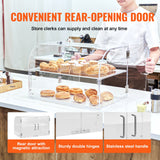 Pastry Display Case, 2-Tier Commercial Countertop Bakery Display Case, Acrylic Display Box with Rear Door Access & Removable Shelves, Keep Fresh for Donut Bagels Cake Cookie - 45-Degree Angle