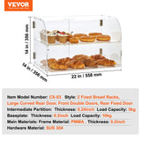 Pastry Display Case, 2-Tier Commercial Countertop Bakery Display Case, Acrylic Display Box with Rear Door Access & Removable Shelves, Keep Fresh for Donut Bagels Cake Cookie - Close-Up Angle