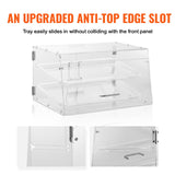 Pastry Display Case, 2-Tier Commercial Countertop Bakery Display Case, Acrylic Display Box with Rear Door Access & Removable Shelves, Keep Fresh for Donut Bagels Cake Cookie - Top-Down View