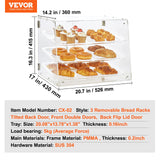 VEVOR Pastry Display Case, 3-Tier Commercial Countertop Bakery Display Case, Acrylic Display Box with Rear Door Access & Removable Shelves, Keep Fresh for Donut Bagels Cake Cookie - Close-Up Angle