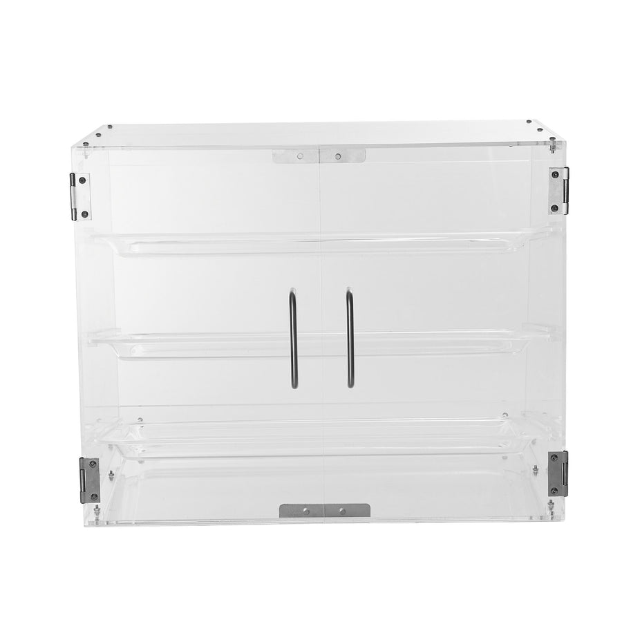 Pastry Display Case, 3-Tier Commercial Countertop Bakery Display Case, Acrylic Display Box with Rear Door Access & Removable Shelves, Keep Fresh for Donut Bagels Cake Cookie