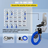 VEVOR Acrylic Cell Phone Locker Box Storage Cabinet Pocket w/Keys 20 Slots Clear - Side View