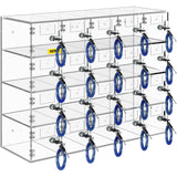 VEVOR Acrylic Cell Phone Locker Box Storage Cabinet Pocket w/Keys 20 Slots Clear - Extra Image