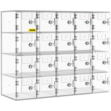 VEVOR Acrylic Cell Phone Locker Box Storage Cabinet Pocket w/Keys 20 Slots Clear