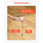 Acrylic Drink Table, Clear End Table Round Top with Solid Post, Modern Acrylic Cake Table Stand, Transparent Side Desk for Coffee, Drink, Food, Snack, Easy Assembly, 25.4 x 25.4 x 54 cm (Clear)