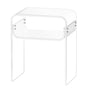 Acrylic Side Table, 2 Tiers Clear Bedside Table with Storage Shelf, Modern Rectangle Acrylic End Desk, Transparent Thick Nightstand for Bedroom, Living Room, Study, 30 x 40 x 50 cm (Clear)