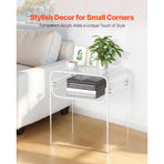 Acrylic Side Table, 2 Tiers Clear Bedside Table with Storage Shelf, Modern Rectangle Acrylic End Desk, Transparent Thick Nightstand for Bedroom, Living Room, Study, 30 x 40 x 50 cm (Clear)