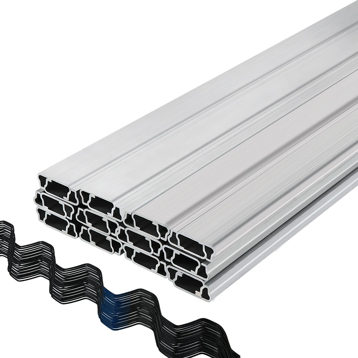 VEVOR Spring Wire and Lock Channel, 2m Spring Lock & U-Channel Bundle for Greenhouse, 40 Packs PE Coated Spring Wire & Aluminum Alloy Channel,Plastic