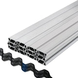 VEVOR Spring Wire and Lock Channel, 2m Spring Lock & U-Channel Bundle for Greenhouse, 50 Packs PE Coated Spring Wire & Aluminum Alloy Channel, Plastic Poly Film or Shade Cloth Attachment with Scre
