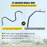VEVOR Spring Wire and Lock Channel, 2m Spring Lock & U-Channel Bundle for Greenhouse, 50 Packs PE Coated Spring Wire & Aluminum Alloy Channel, Plastic
