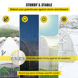 VEVOR Spring Wire and Lock Channel, 2m Spring Lock & U-Channel Bundle for Greenhouse, 50 Packs PE Coated Spring Wire & Aluminum Alloy Channel, Plastic Poly Film or Shade Cloth Attachment with Scre - Rear View