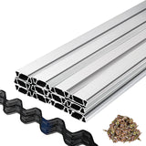 VEVOR Spring Wire and Lock Channel, 2m Spring Lock & U-Channel Bundle for Greenhouse, 50 Packs PE Coated Spring Wire & Aluminum Alloy Channel, Plastic Poly Film or Shade Cloth Attachment with Scre - Low Angle