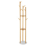 Coat Rack, Freestanding Coat Rack Stand with Quartz Stone Base & 9 Hooks, Free Standing Hall Coat Tree for Entryway, Bedroom, Office, Living Room, Modern Clothes Hanger for Coat, Hat, Scarf, Bag