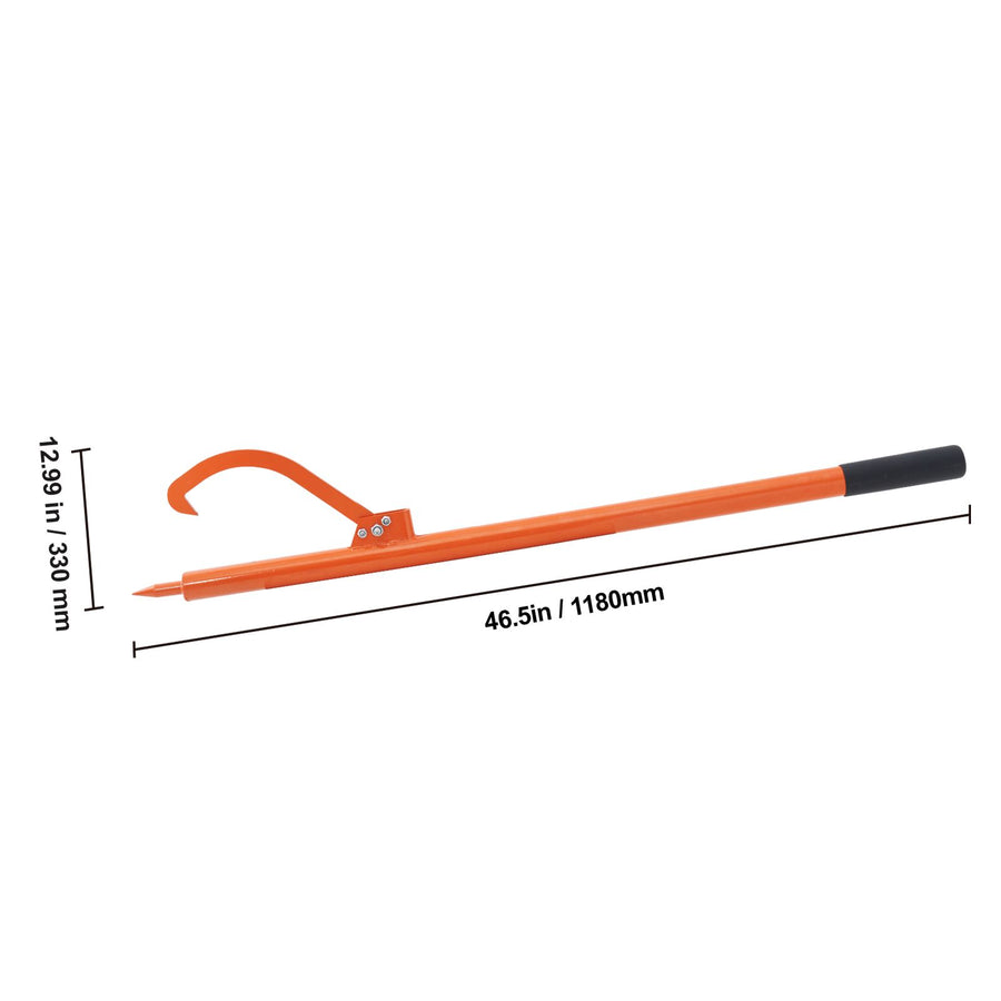 Log Peavey, 46.5 in, Metal Handle Log Lifter, Heavy Duty Log Roller with Max 19 in Opening, Rust-Resistant Log Jack Cant Hook, Felling Log Roller Tool for Rolling, Raising, Turning Logs