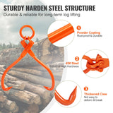 VEVOR Log Skidding Tongs, 18 inch 2 Claw Log Lifting Tongs, Heavy Duty Steel Lumber Skidding Tongs, 772 lbs/350 kg Loading Capacity, Log Lifting,