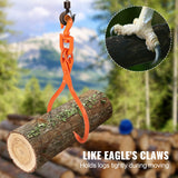 VEVOR Log Skidding Tongs, 45.7cm 2 Claw Log Lifting Tongs, Heavy Duty Rotating Steel Lumber Skidding Tongs, 350 kg Loading Capacity, Log Lifting,