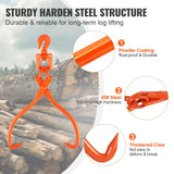 VEVOR Log Skidding Tongs, 45.7cm 2 Claw Log Lifting Tongs, Heavy Duty Rotating Steel Lumber Skidding Tongs, 350 kg Loading Capacity, Log Lifting, Handling, Dragging & Carrying Tool - Top-Down View
