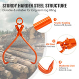 VEVOR Log Skidding Tongs, 81.3cm 2 Claw Log Lifting Tongs, Heavy Duty Steel Lumber Skidding Tongs, 700 kg Loading Capacity, Log Lifting, Handling, Dragging & Carrying Tool - Top-Down View