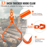 VEVOR Log Skidding Tongs, 81.3cm 2 Claw Log Lifting Tongs, Heavy Duty Rotating Steel Lumber Skidding Tongs, 700 kg Loading Capacity, Log Lifting,