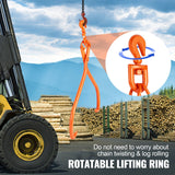 VEVOR Log Skidding Tongs, 81.3cm 2 Claw Log Lifting Tongs, Heavy Duty Rotating Steel Lumber Skidding Tongs, 700 kg Loading Capacity, Log Lifting, Handling, Dragging & Carrying Tool - Rear View