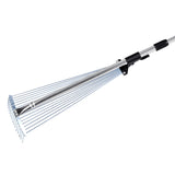 VEVOR Leaf Rake, 15 Metal Tines, Adjustable Garden Rake for Lawns with 19-57 cm Wide Head and 81.3-160 cm Long Handle, Heavy Duty Stainless Steel Small Leaves Tool for Gardening Camping Yard Grass - Extra Image