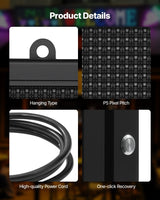 VEVOR 27x14in Programmable LED Sign Digital Scrolling Display Board P5 Fullcolor - Top-Down View