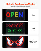 VEVOR 27x14in Programmable LED Sign Digital Scrolling Display Board P5 Fullcolor