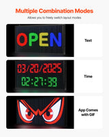 VEVOR 27x14in Programmable LED Sign Digital Scrolling Display Board P5 Fullcolor - Rear View