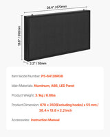 VEVOR 27x14in Programmable LED Sign Digital Scrolling Display Board P5 Fullcolor - Close-Up Angle