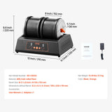 Rock Tumbler Machine 8 lbs Rock Polishing Kit 9 Speed 9-Day Timer Dual Barrels - Close-Up Angle