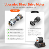 VEVOR Rock Tumbler Machine 4 lbs Rock Polishing Kit 9 Speed 9-Day Timer Steel - Front View