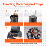 VEVOR Rock Tumbler Machine 4 lbs Rock Polishing Kit 9 Speed 9-Day Timer Steel - Rear View