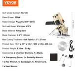 VEVOR Fabric Cutter, 250W Electric Rotary Fabric Cutting Machine, 1.1