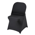 Stretch Spandex Folding Chair Covers, Universal Fitted Chair Cover, Removable Washable Protective Slipcovers, for Wedding, Holiday, Banquet, Party, Celebration, Dining (100PCS Black)