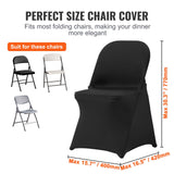 VEVOR Stretch Spandex Folding Chair Covers, Universal Fitted Chair Cover, Removable Washable Protective Slipcovers, for Wedding, Holiday, Banquet, - Side View