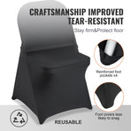 VEVOR Stretch Spandex Folding Chair Covers, Universal Fitted Chair Cover, Removable Washable Protective Slipcovers, for Wedding, Holiday, Banquet,