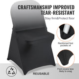 VEVOR Stretch Spandex Folding Chair Covers, Universal Fitted Chair Cover, Removable Washable Protective Slipcovers, for Wedding, Holiday, Banquet, - 45-Degree Angle